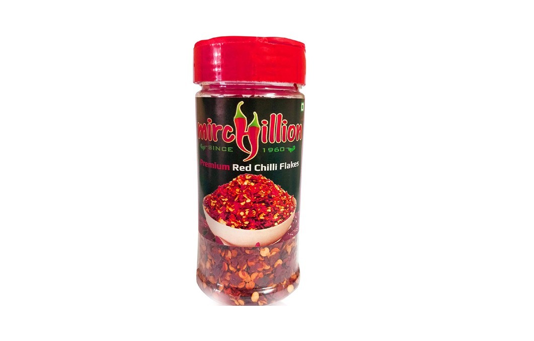 Mirchillion Premium Red Chilli Flakes    Plastic Bottle  40 grams